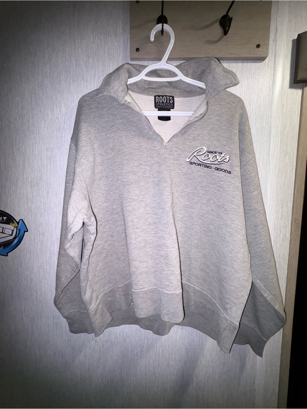 Roots Athletic Quarter Zip Fleece Pullover Sweatshirt